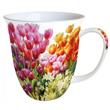 Porcelán bögre 4dl tulipános