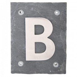 Házszám  rozsdamentes acél palatáblán B betű