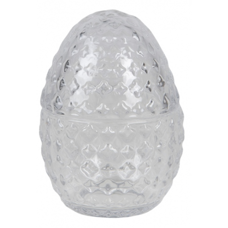 Üveg tojás alakú Bonbonier dombornyomott