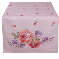 Textil Asztali futó 50x140cm Pöttyös rózsás
