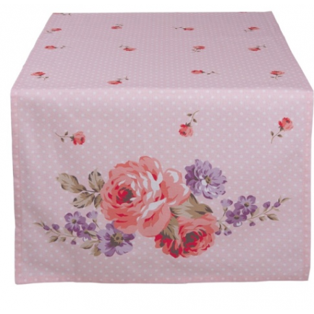 Textil Asztali futó 50x140cm Pöttyös rózsás