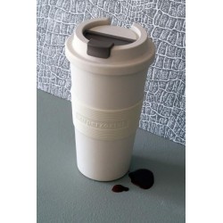 Bioplasztik hordozható kávéspohár 480ml  Fehér szín