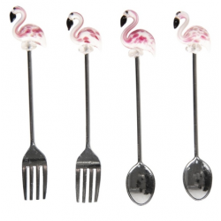 Desszert evőeszköz szett 4db-os Flamingós