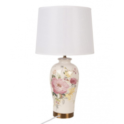 Asztali lámpa kerámia Rózsa mintás lámpatesttel
