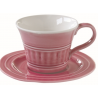 Porcelán csésze+alj 250ml, Abitare Chic - Sötét Rózsaszín