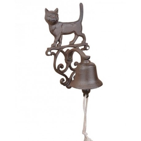 Öntöttvas fali kolomp - macskás dekorral