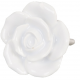 Ajtó fogantyú kerámia, fehér rózsa , 4,5cm